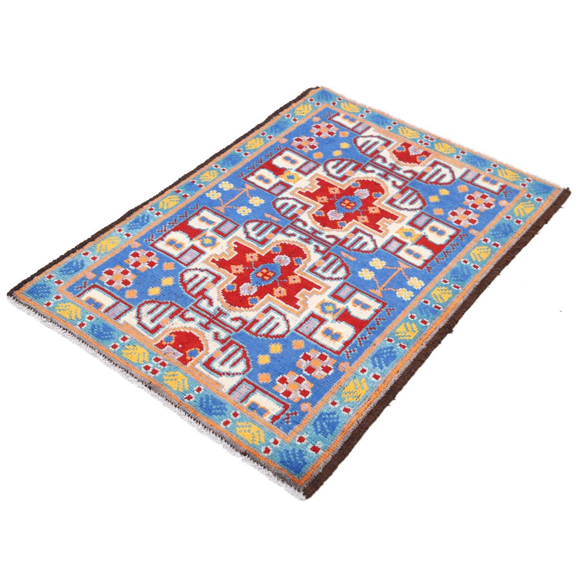 Revival 3x4 Handmade Double Knotted Washable Wool Rug - Colorful