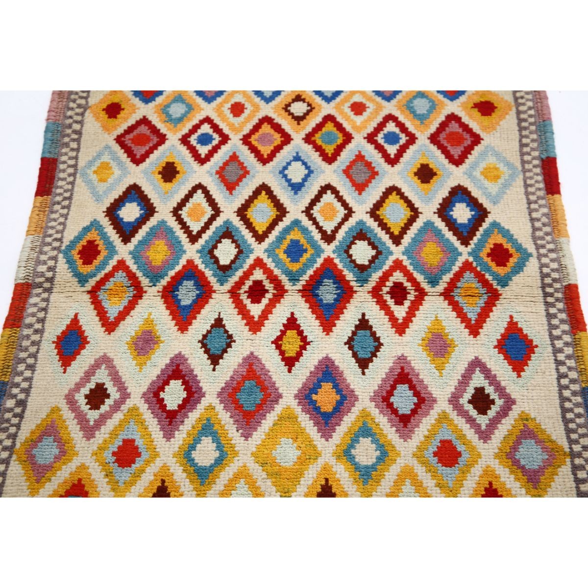 Revival 3x4 Handmade Double Knotted Washable Wool Rug - Colorful