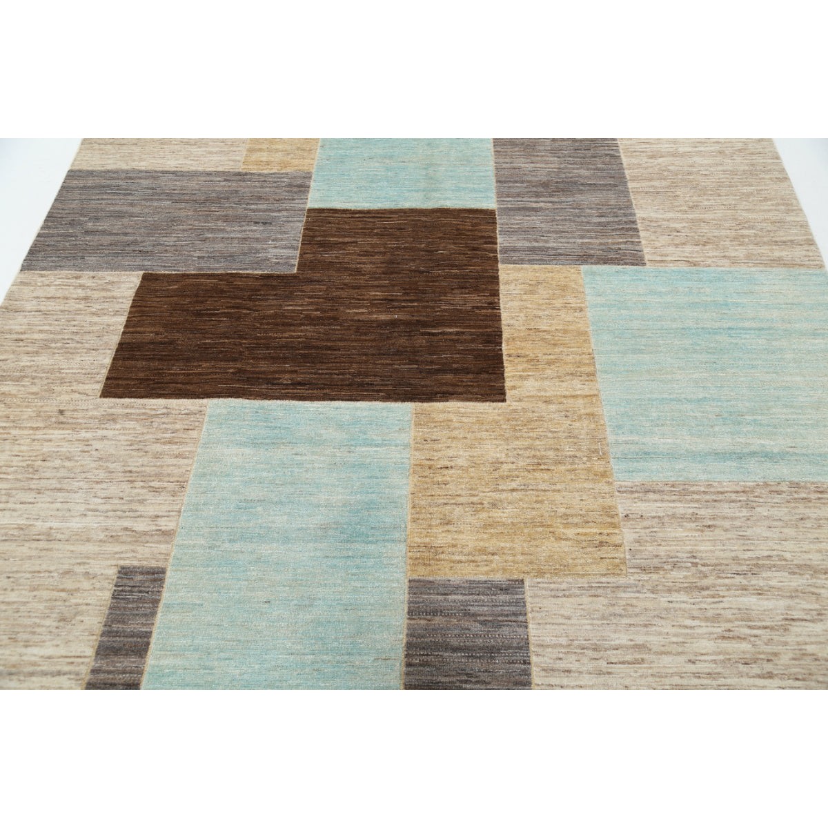Modcar 7x8 Handmade Double Knotted Washable Wool Rug - Colorful