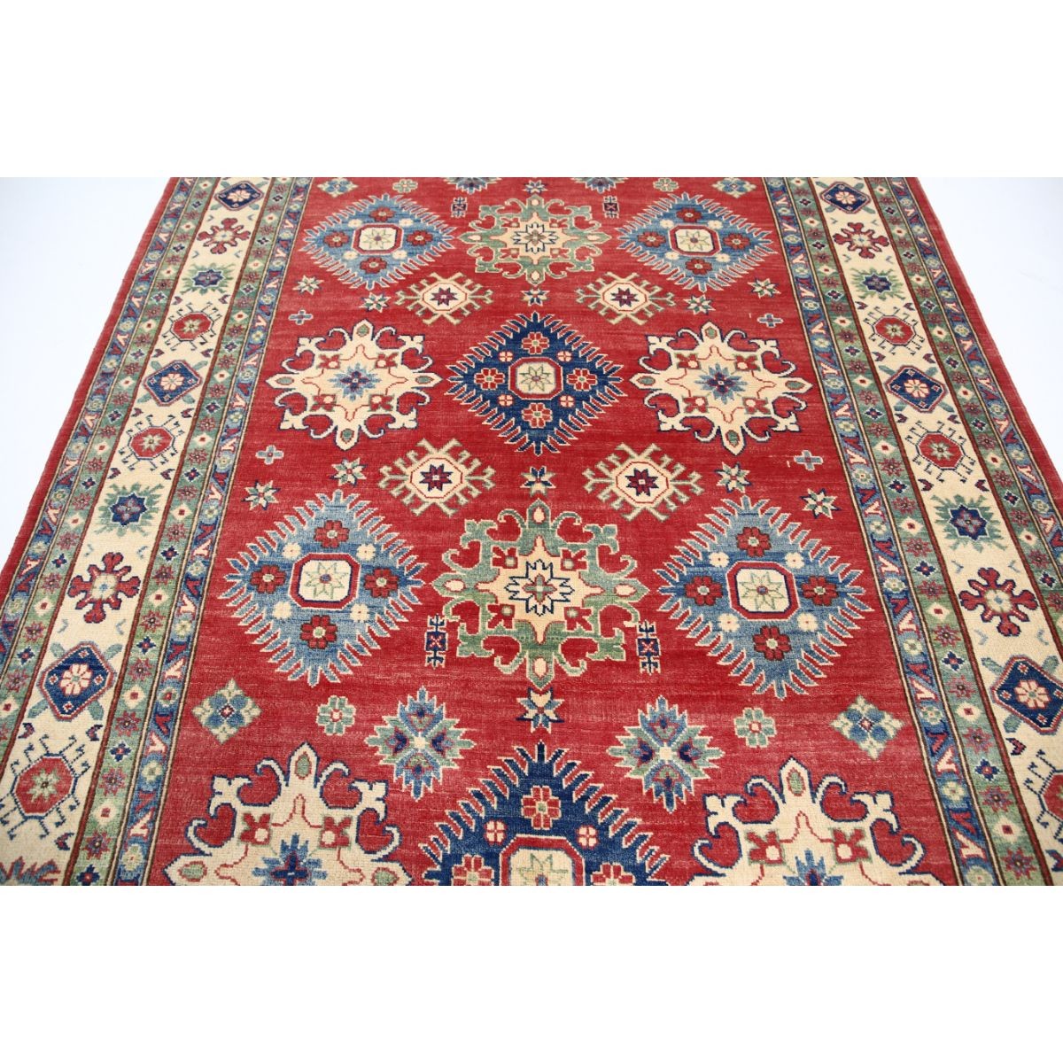 Kazak 7x10 Handmade Double Knotted Washable Wool Rug - Colorful