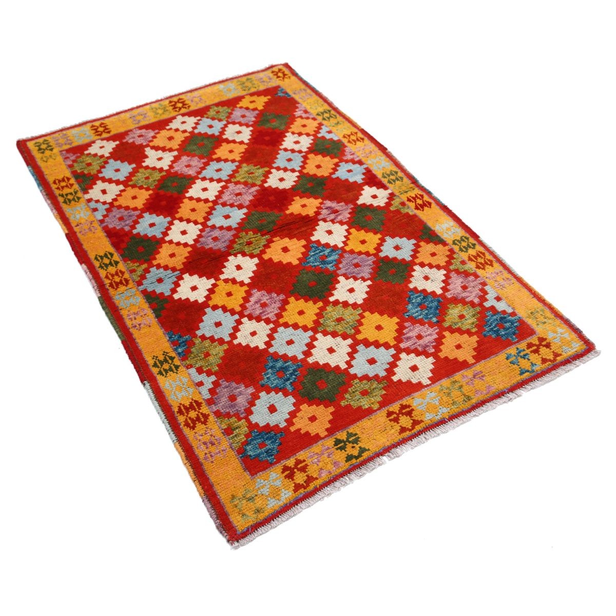 Revival 3x5 Handmade Double Knotted Washable Wool Rug - Colorful