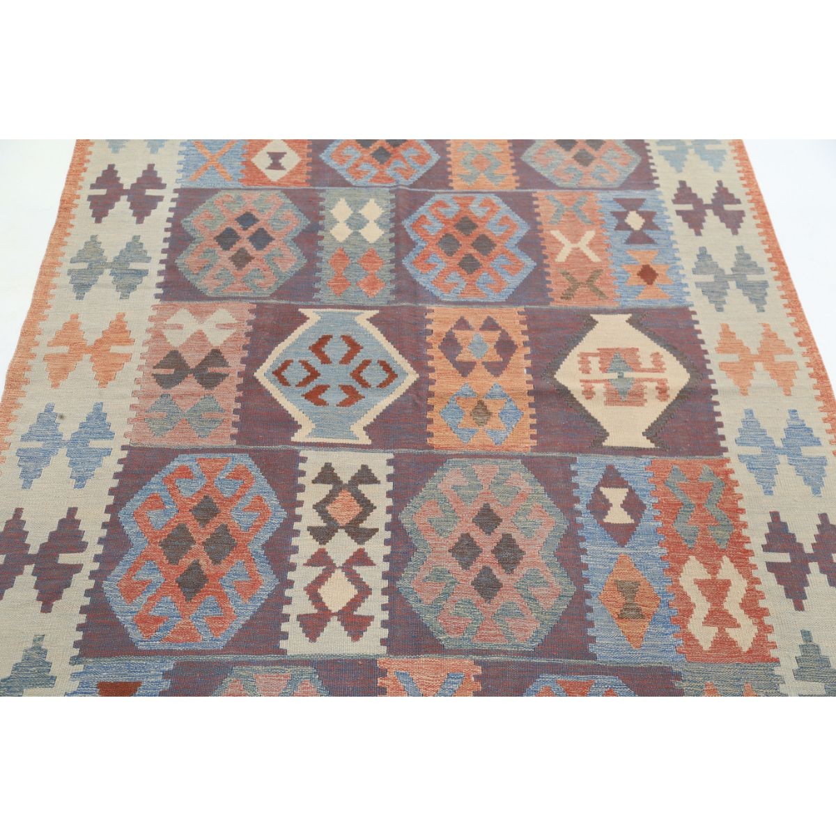 Kafkaas 5x7 Hand Woven Washable Wool Rug - Colorful