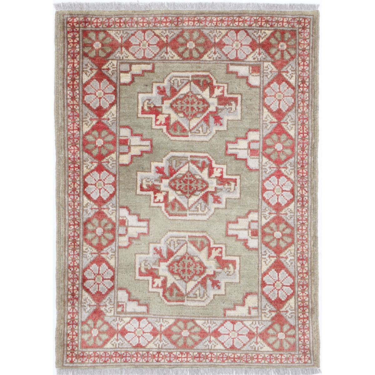 Revival 2x3 Handmade Double Knotted Washable Wool Rug - Colorful