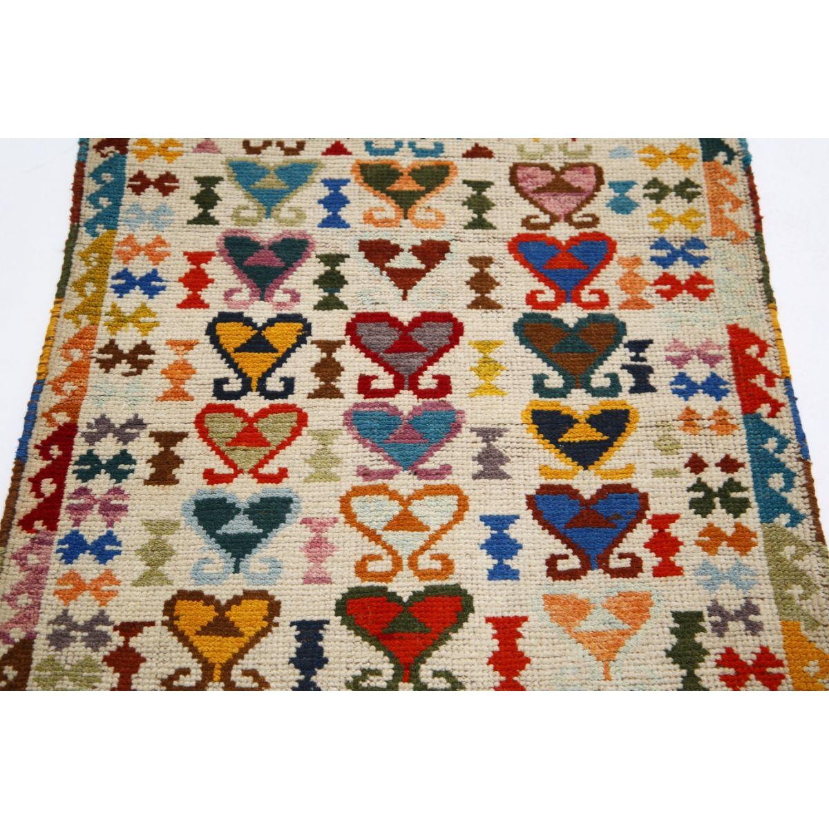 Revival 3x4 Handmade Double Knotted Washable Wool Rug - Colorful