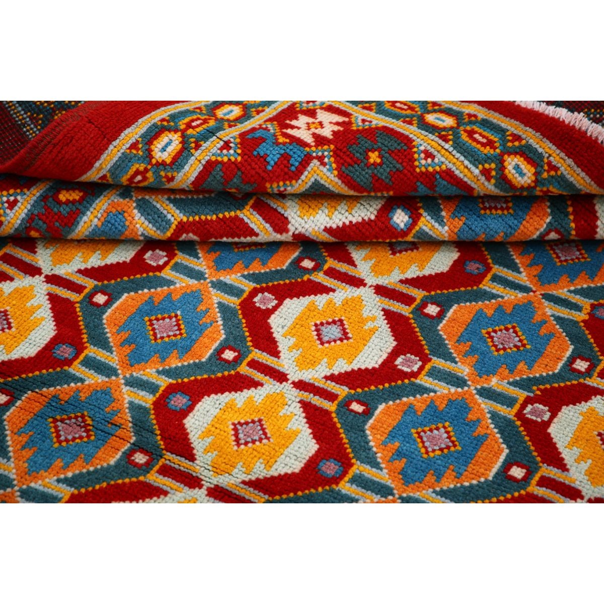 Revival 6x8 Handmade Double Knotted Washable Wool Rug - Colorful