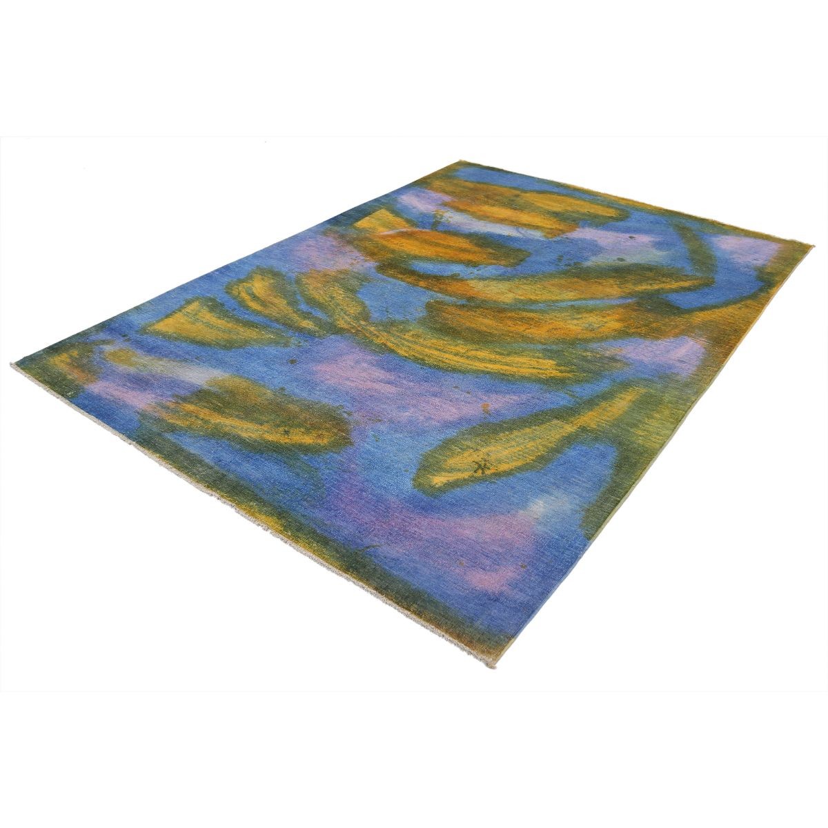 Fine 6x8 Handmade Double Knotted Washable Wool Rug - Monochormatic