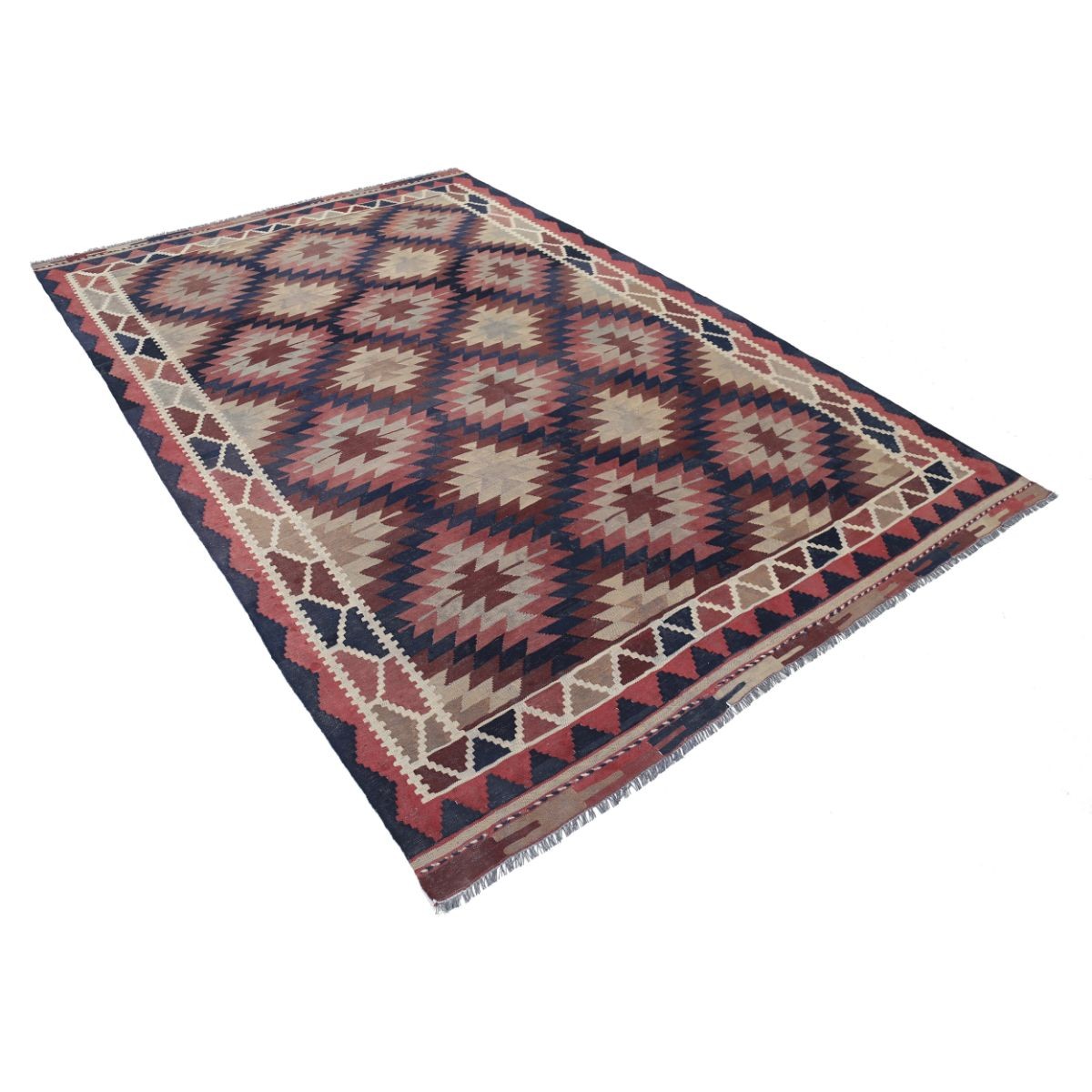 Kafkaas 7x10 Hand Woven Washable Wool Rug - Colorful