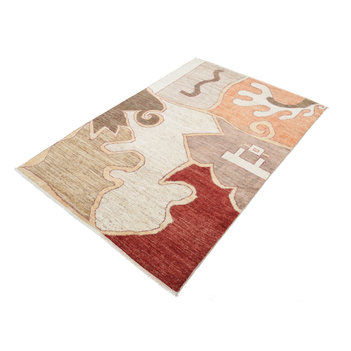 Modcar 4x6 Handmade Double Knotted Washable Wool Rug - Colorful