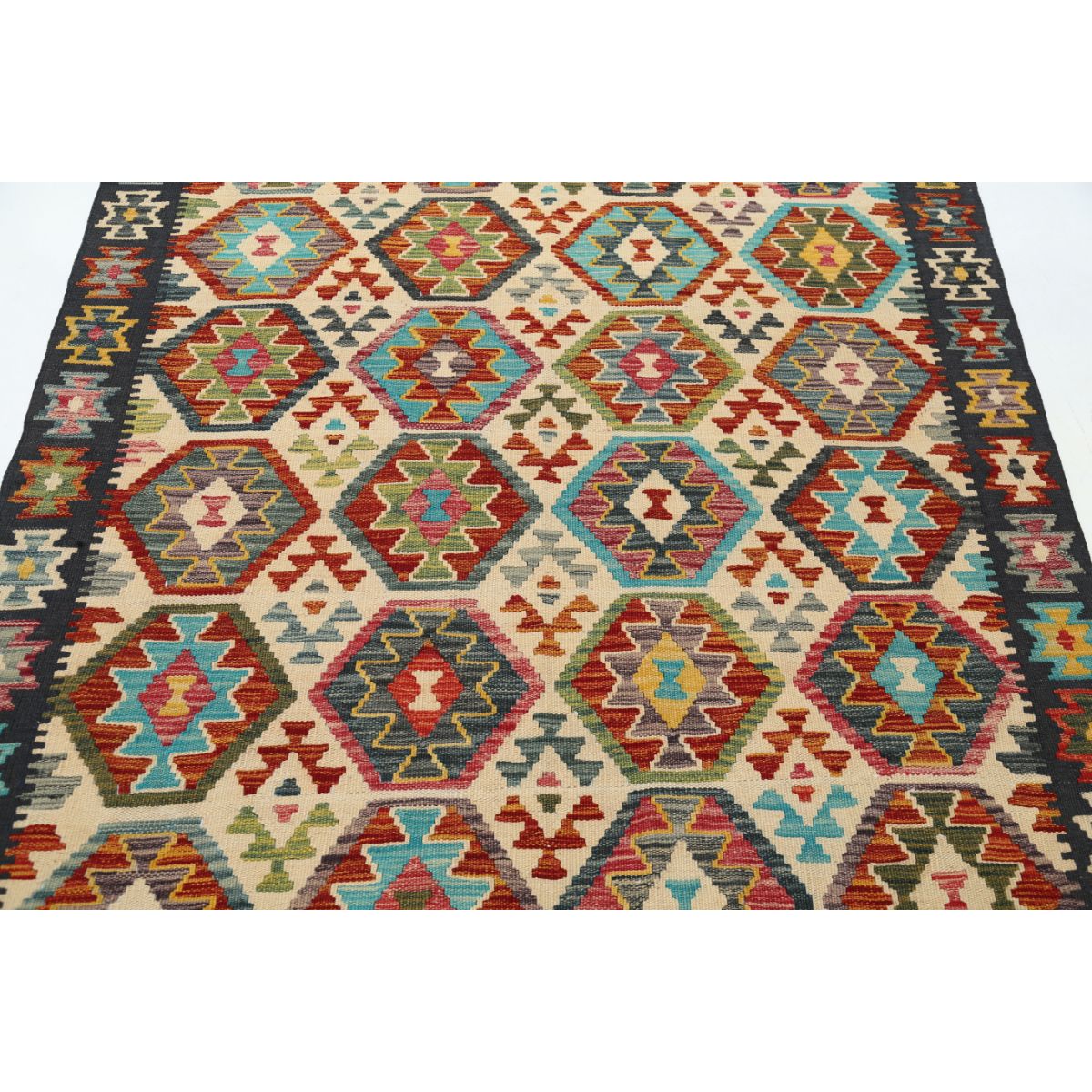 Maimana 5x7 Hand Woven Washable Wool Rug - Colorful