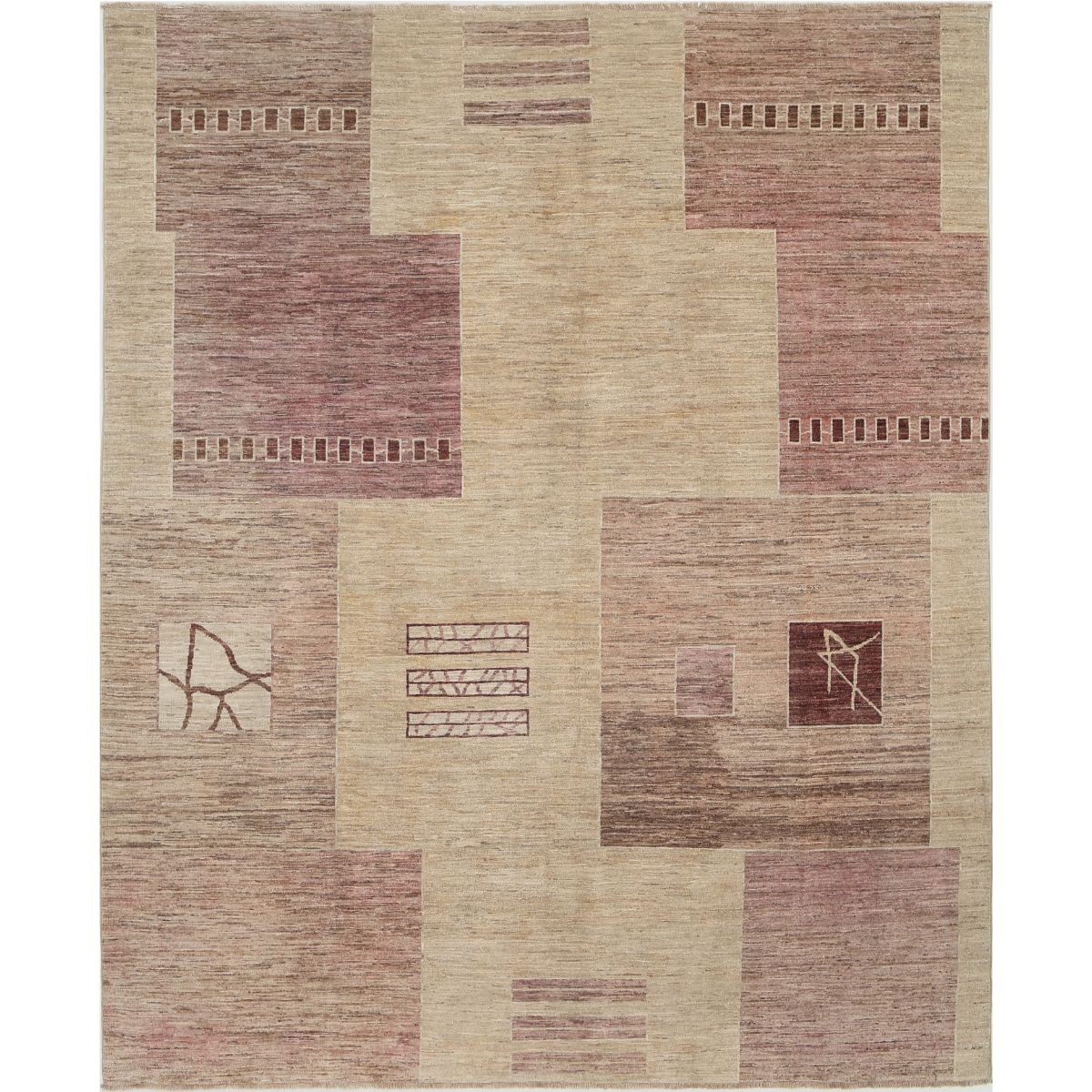 Modcar 8x10 Handmade Double Knotted Washable Wool Rug - Colorful