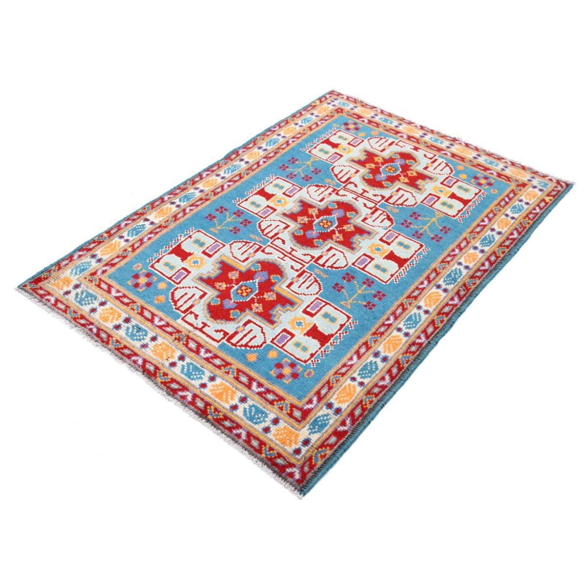 Revival 3x5 Handmade Double Knotted Washable Wool Rug - Colorful