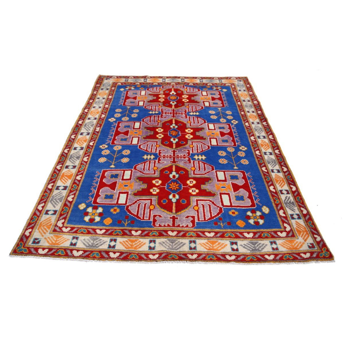 Revival 5x8 Handmade Double Knotted Washable Wool Rug - Colorful