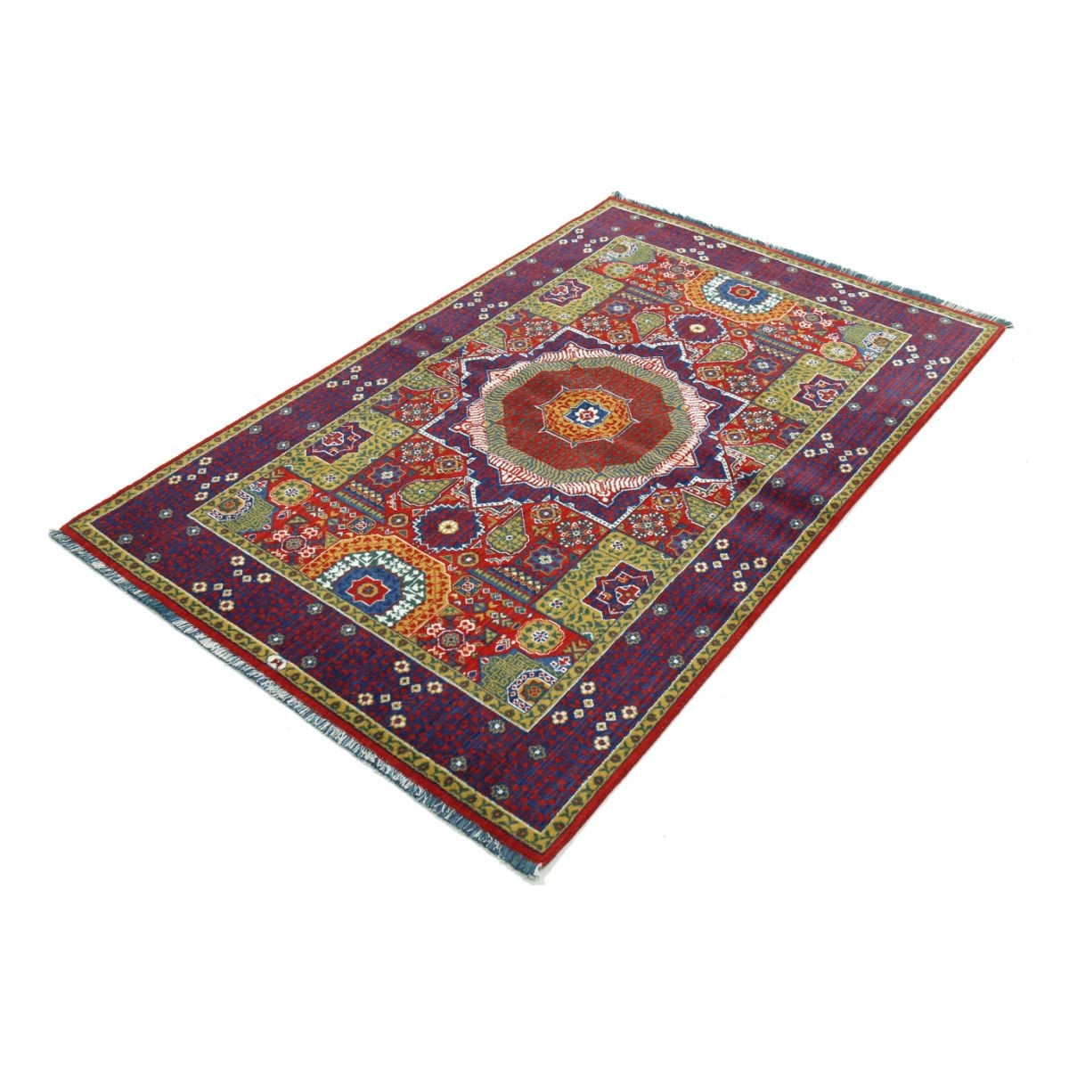 Gulshan-3'10" 4x6 Machine-Made Washable Wool Rug - Colorful