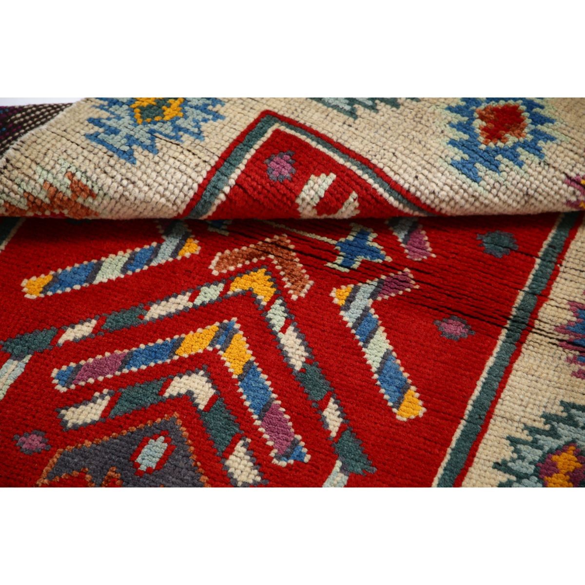 Revival 3x4 Handmade Double Knotted Washable Wool Rug - Colorful