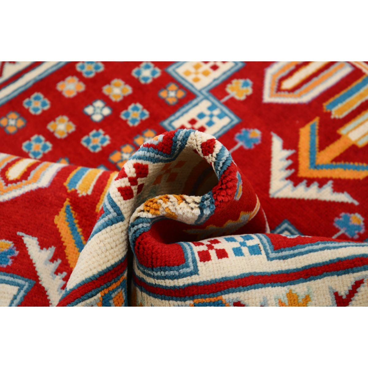 Revival 5x7 Handmade Double Knotted Washable Wool Rug - Colorful