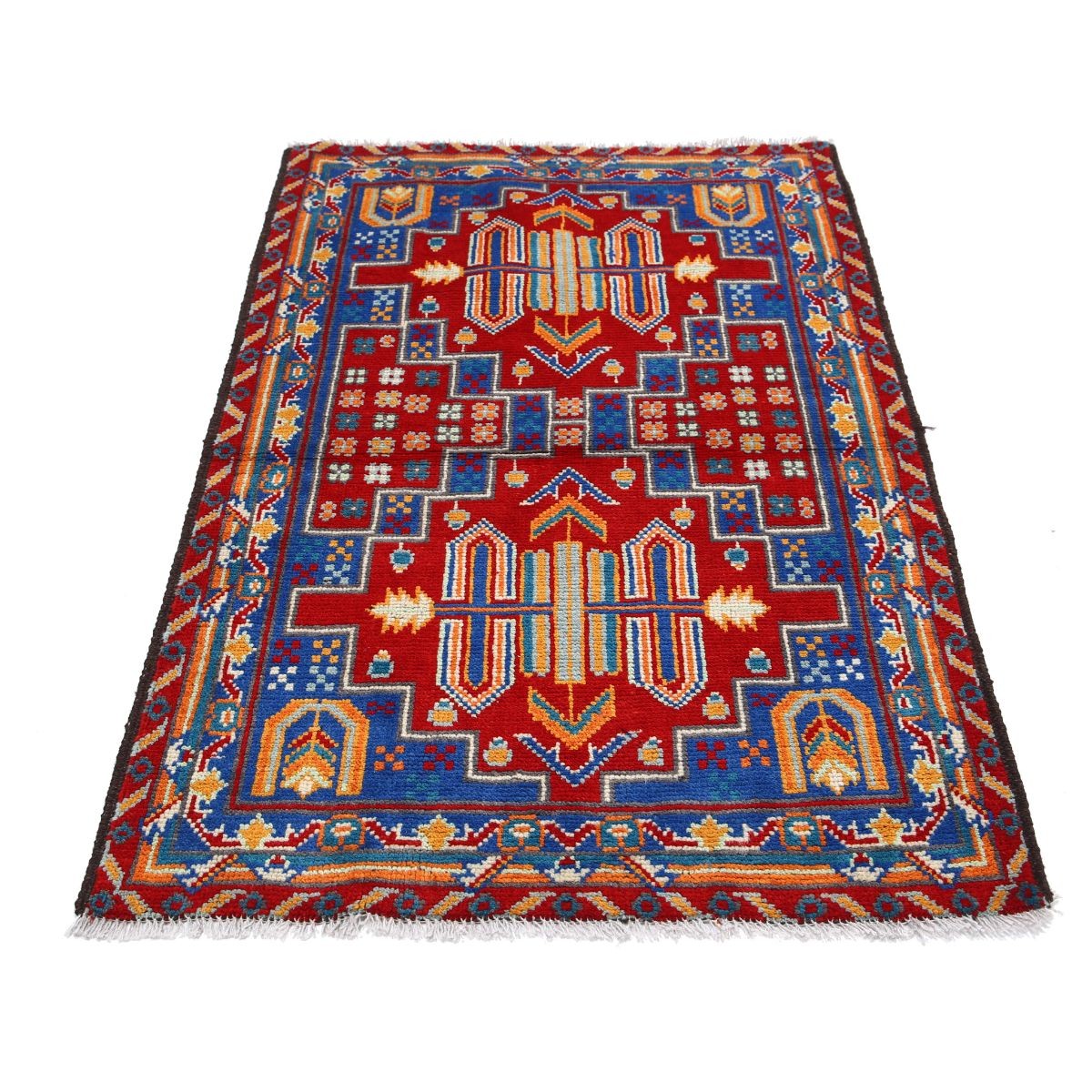 Revival 3x5 Handmade Double Knotted Washable Wool Rug - Colorful