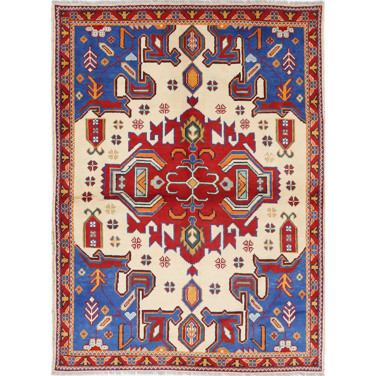 Revival 5x7 Handmade Double Knotted Washable Wool Rug - Colorful