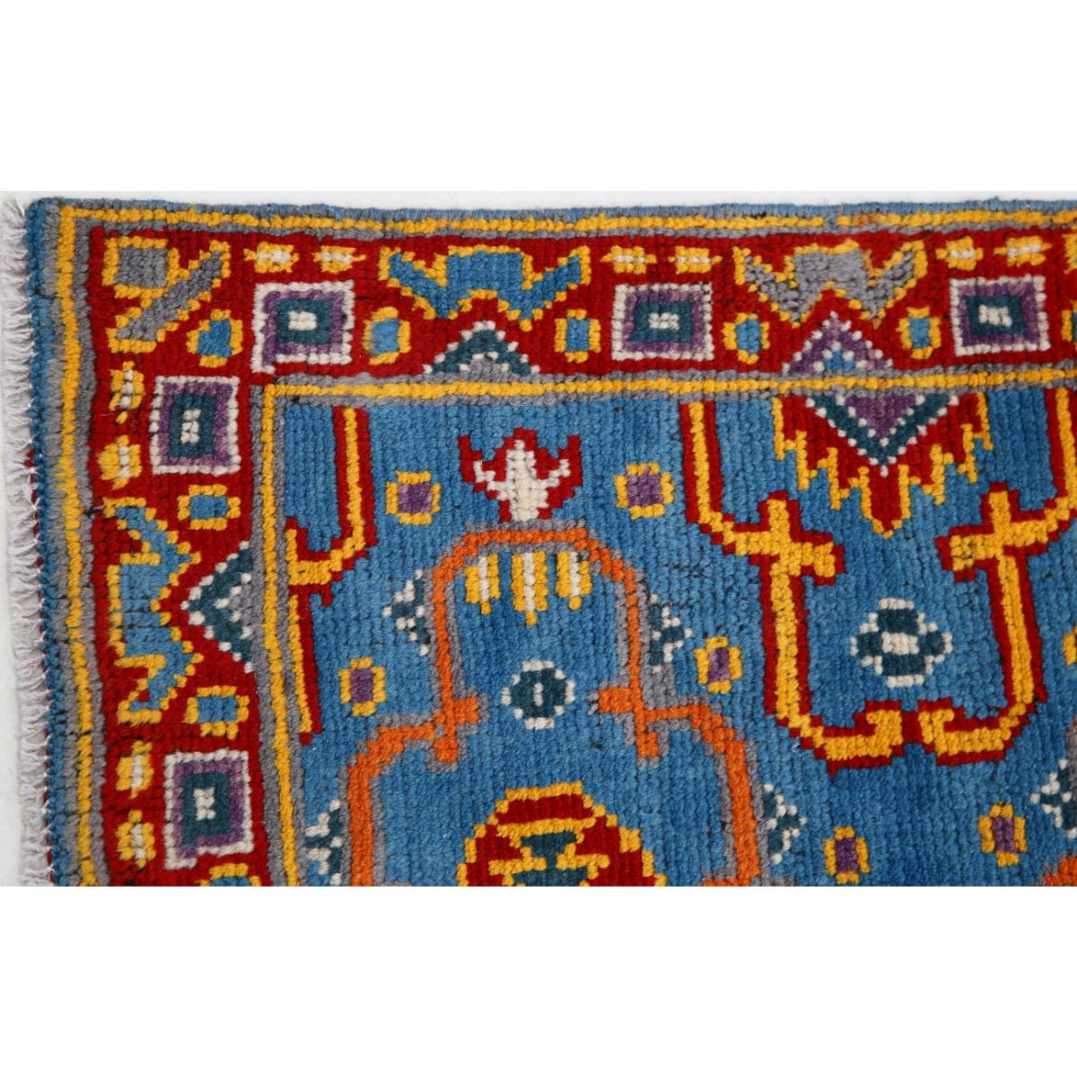 Revival 2x4 Handmade Double Knotted Washable Wool Rug - Colorful