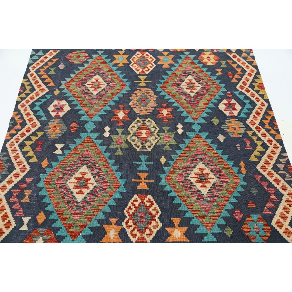 Maimana 5x7 Hand Woven Washable Wool Rug - Colorful