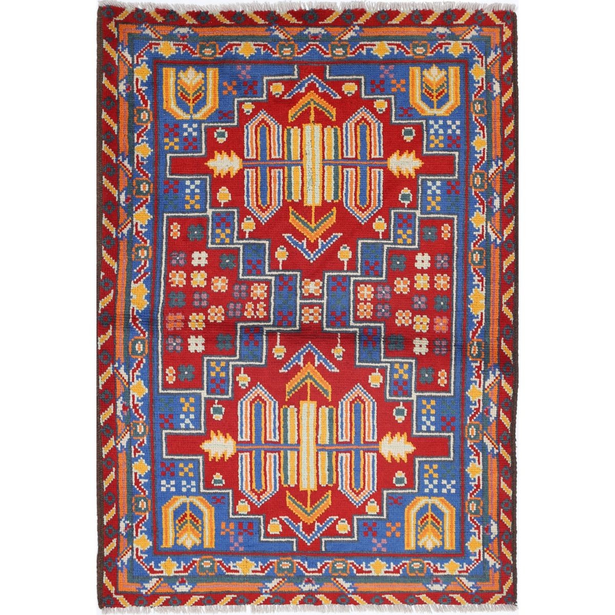 Revival 3x5 Handmade Double Knotted Washable Wool Rug - Colorful