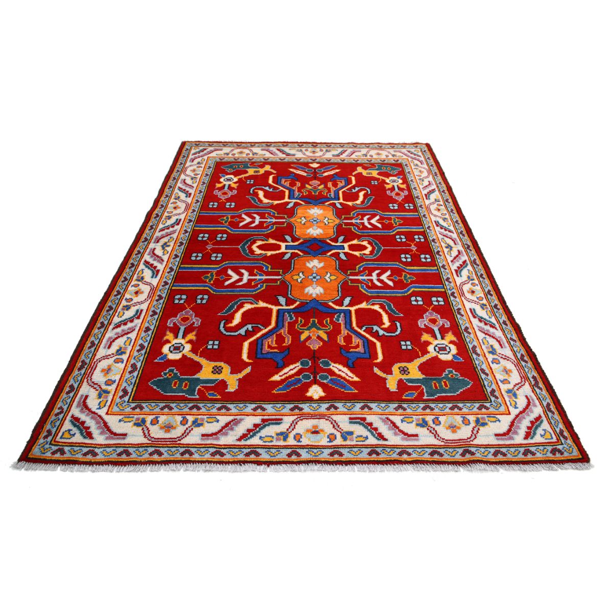 Revival 6x8 Handmade Double Knotted Washable Wool Rug - Colorful