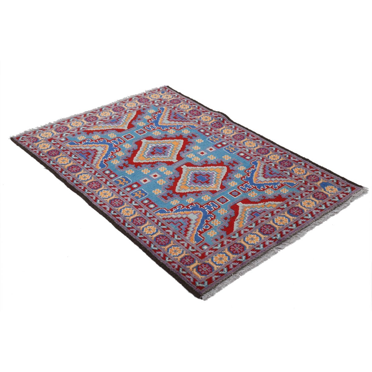 Revival 3x5 Handmade Double Knotted Washable Wool Rug - Colorful