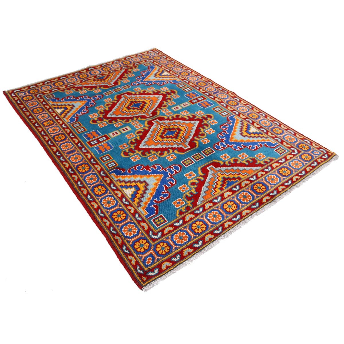 Revival 5x7 Handmade Double Knotted Washable Wool Rug - Colorful