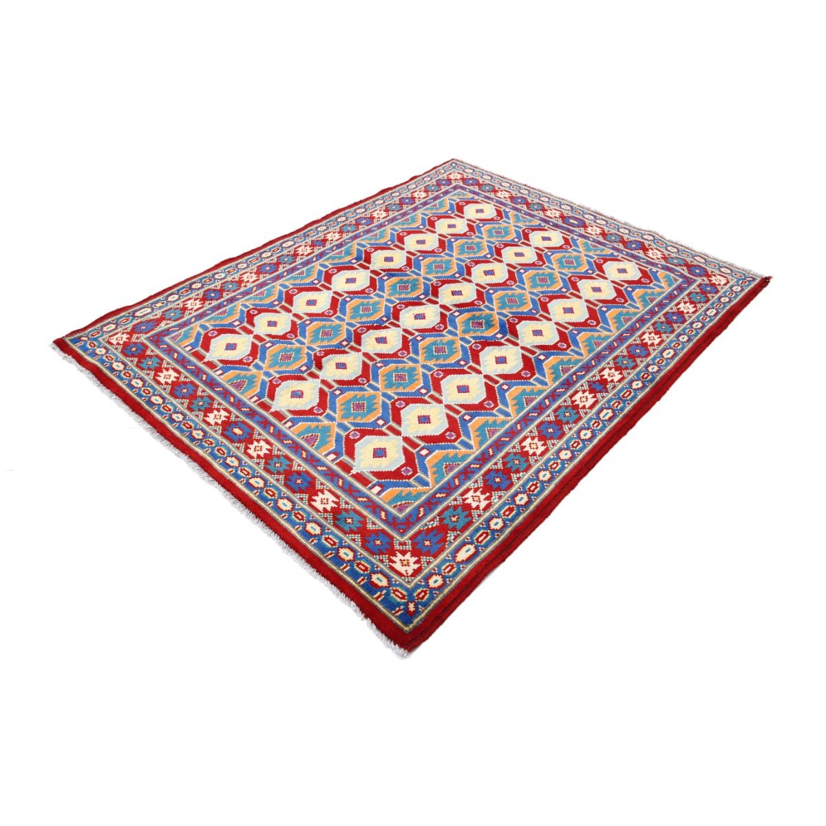 Revival 5x6 Handmade Double Knotted Washable Wool Rug - Colorful