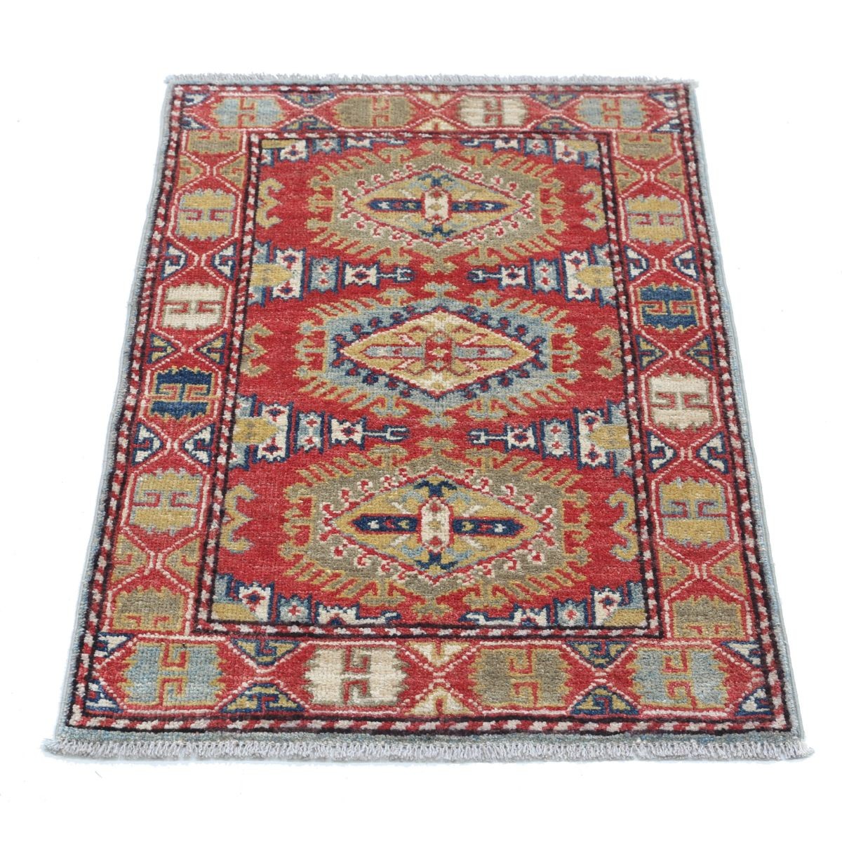 Revival 2x3 Handmade Double Knotted Washable Wool Rug - Colorful