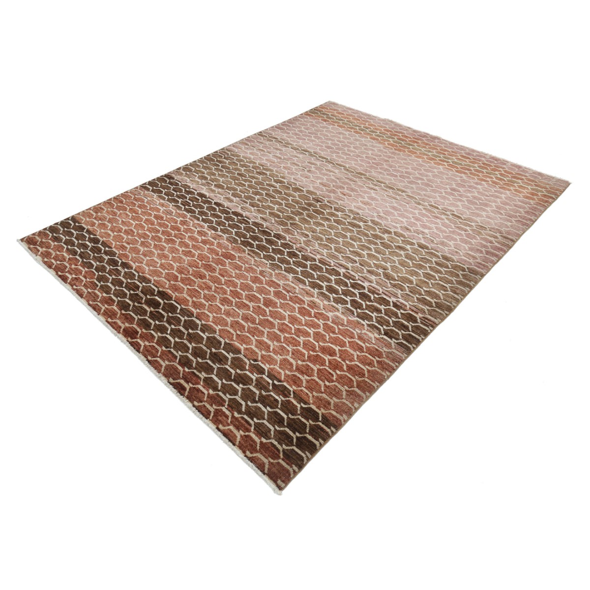 Modcar 6x8 Handmade Double Knotted Washable Wool Rug - Colorful