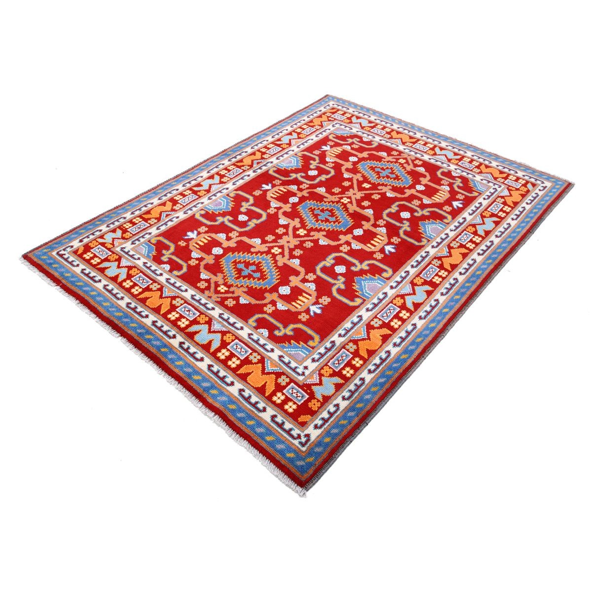 Revival 5x7 Handmade Double Knotted Washable Wool Rug - Colorful