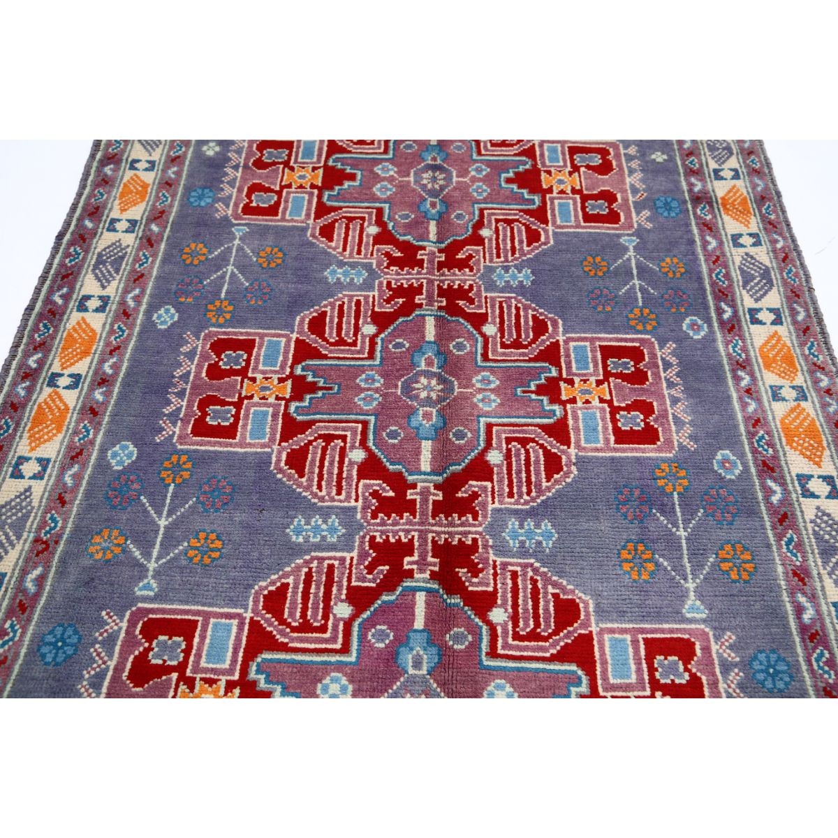 Revival 5x7 Handmade Double Knotted Washable Wool Rug - Colorful