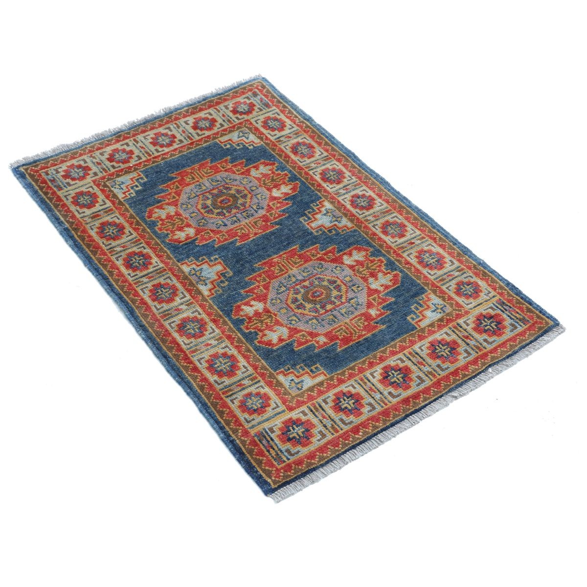 Revival 2x3 Handmade Double Knotted Washable Wool Rug - Colorful