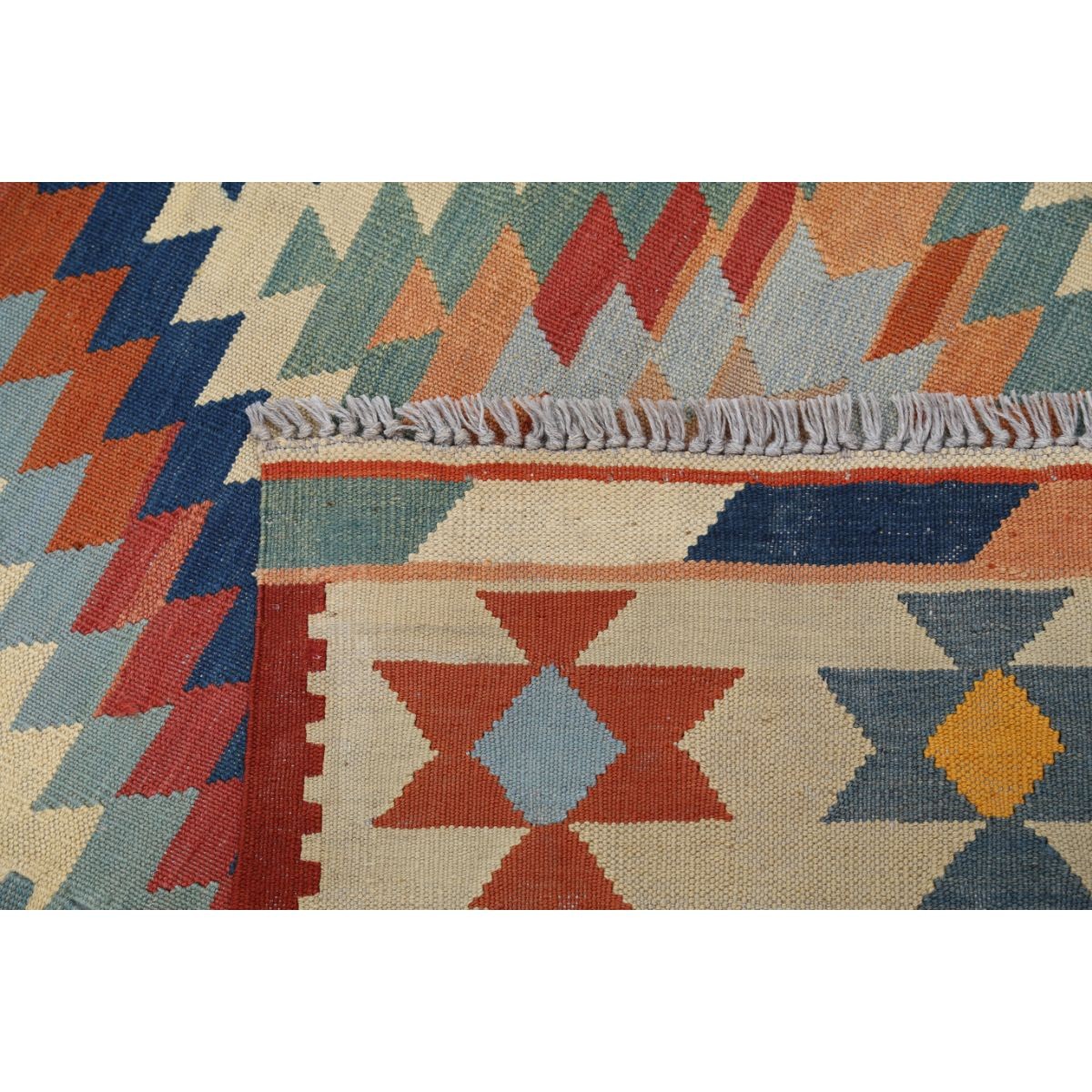 Kafkaas 7x10 Hand Woven Washable Wool Rug - Colorful