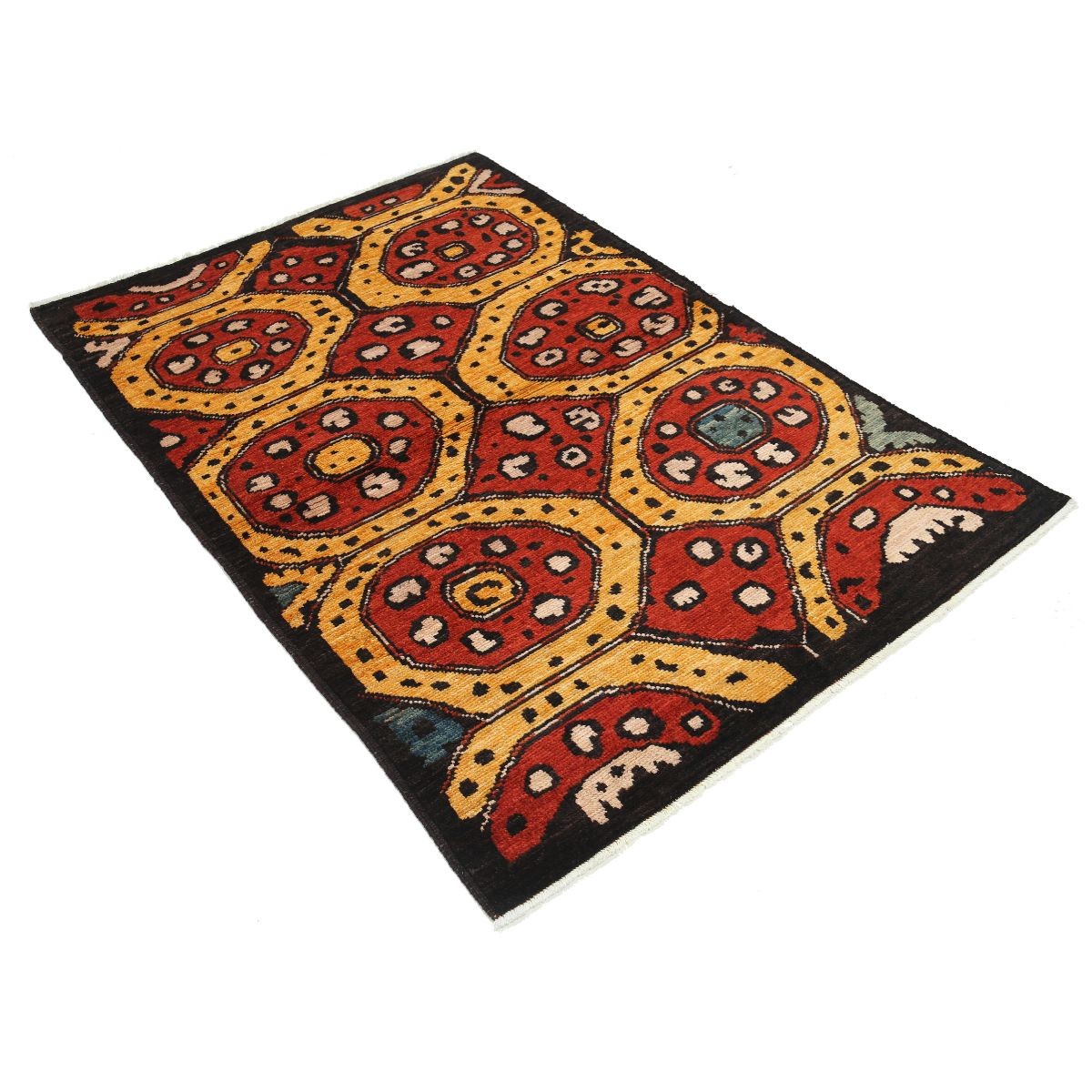 Revival 4x6 Handmade Double Knotted Washable Wool Rug - Colorful