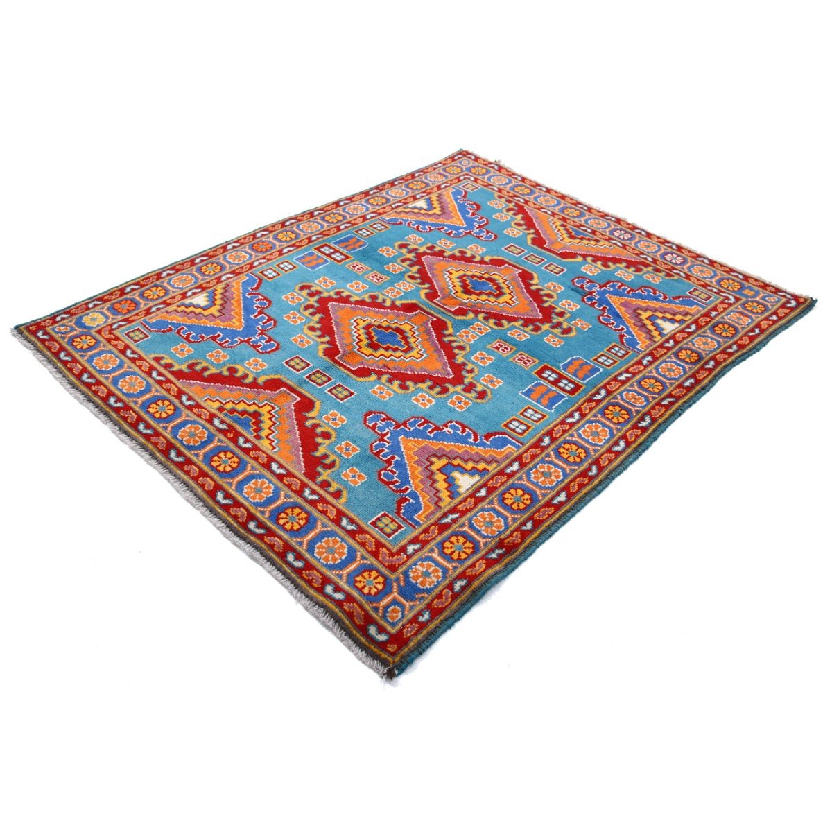 Revival 5x7 Handmade Double Knotted Washable Wool Rug - Colorful