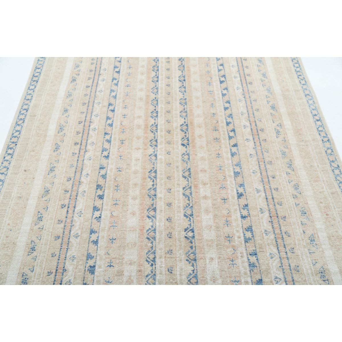 Shaal 5x8 Handmade Double Knotted Washable Wool Rug - Soft Hues
