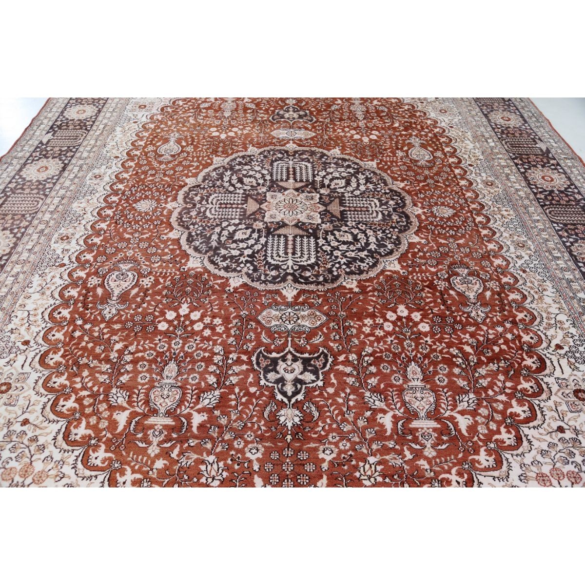 Heritage 10x14 Handmade Double Knotted Washable Silk Rug - Colorful