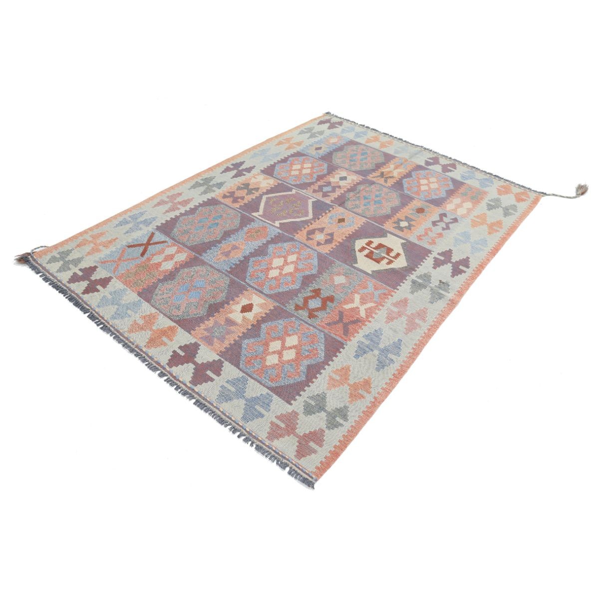 Kafkaas 5x7 Hand Woven Washable Wool Rug - Colorful