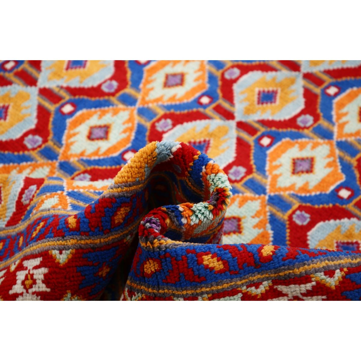 Revival 6x8 Handmade Double Knotted Washable Wool Rug - Colorful