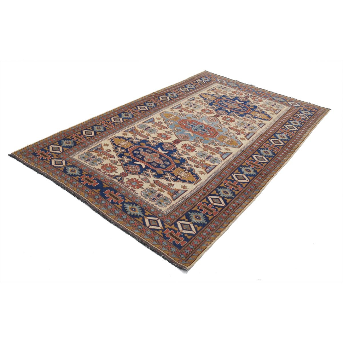 Sumak 5x9 Hand Woven Washable Wool Rug - Colorful