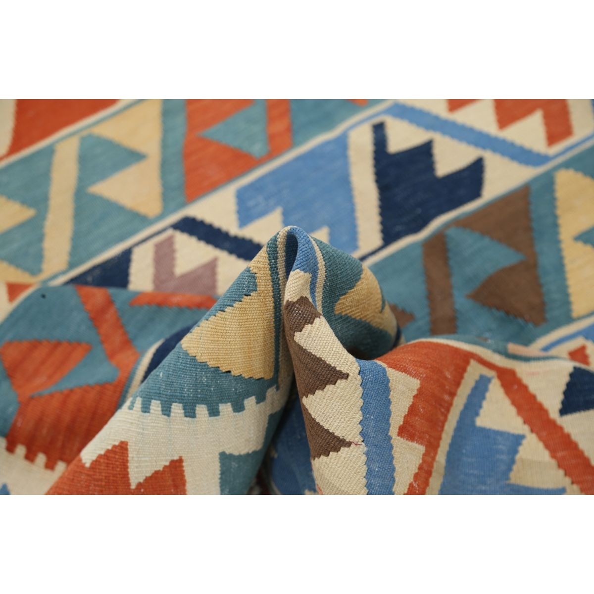Kafkaas 6x8 Hand Woven Washable Wool Rug - Colorful