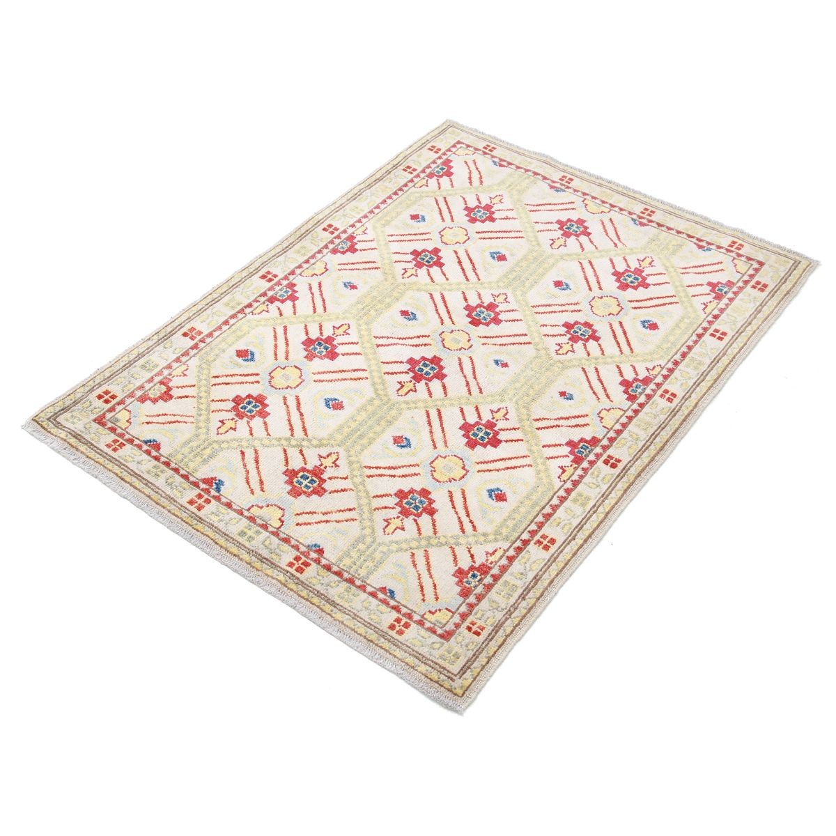 Revival 3x4 Handmade Double Knotted Washable Wool Rug - Colorful
