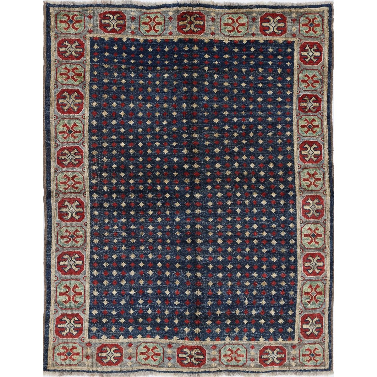 Revival 5x6 Handmade Double Knotted Washable Wool Rug - Colorful