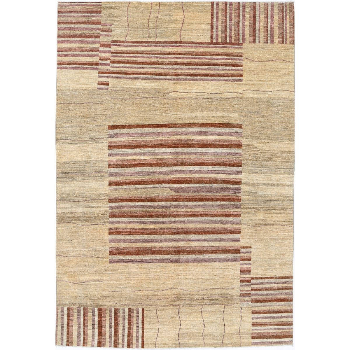 Modcar 7x10 Handmade Double Knotted Washable Wool Rug - Colorful