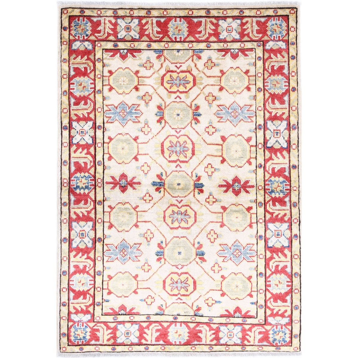 Revival 3x4 Handmade Double Knotted Washable Wool Rug - Colorful