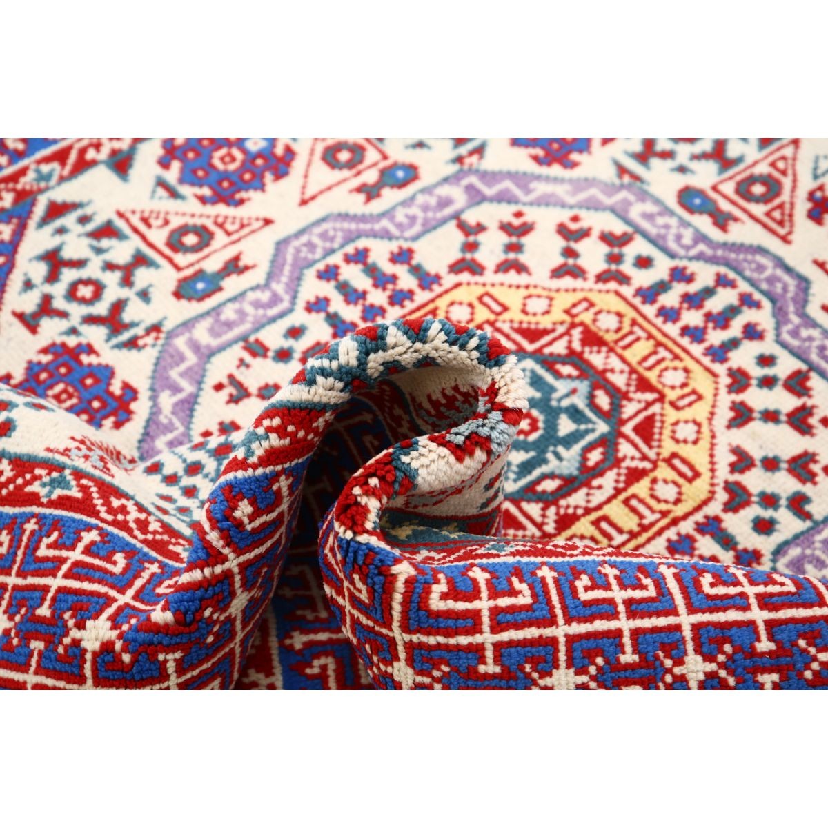 Revival 5x7 Handmade Double Knotted Washable Wool Rug - Colorful