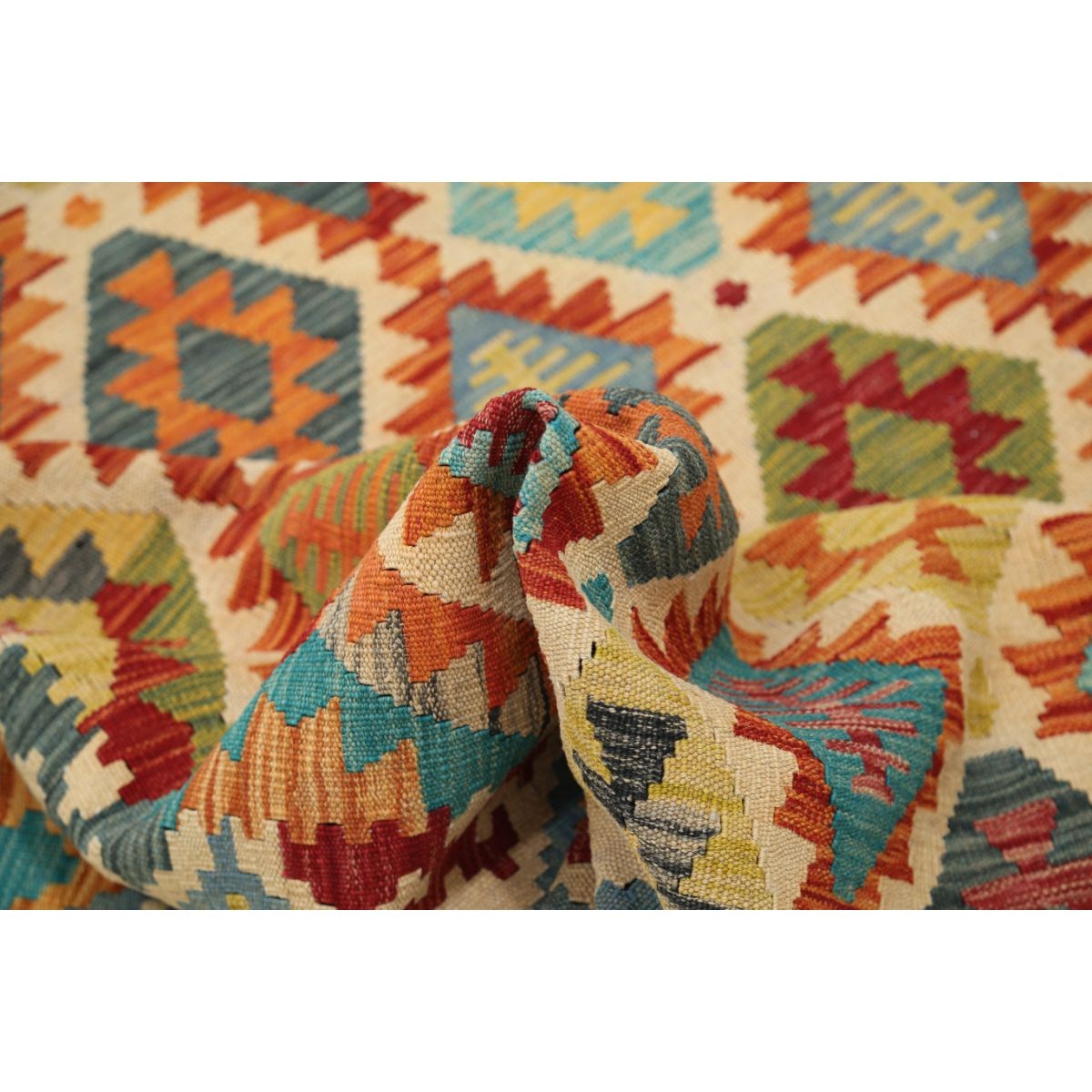Maimana 10x16 Hand Woven Washable Wool Rug - Colorful