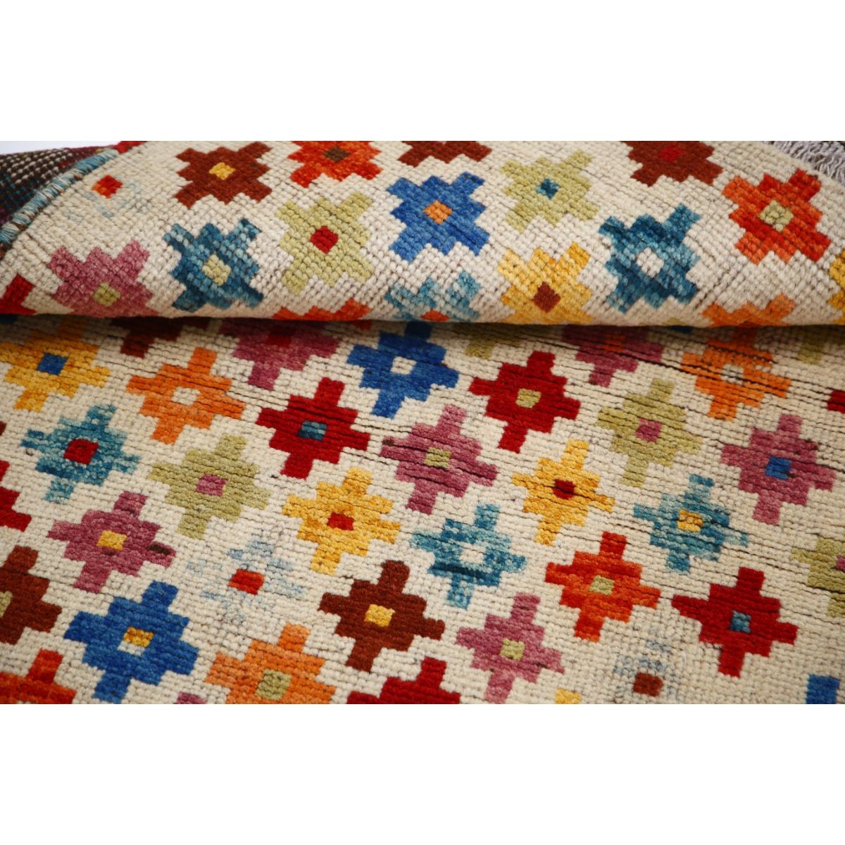 Revival 3x4 Handmade Double Knotted Washable Wool Rug - Colorful