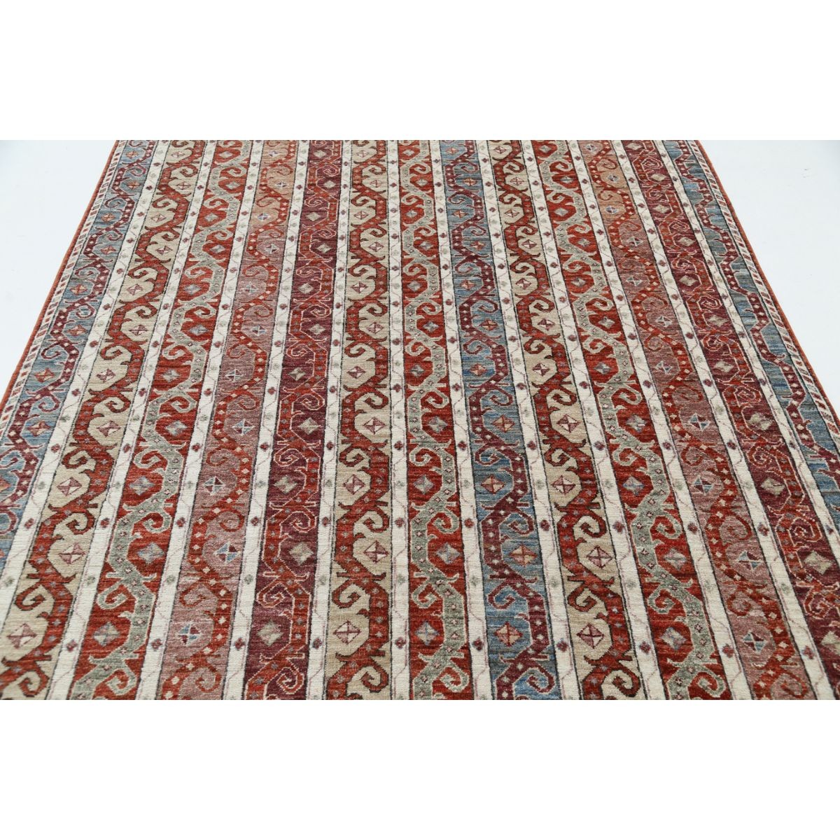 Shaal 6x9 Handmade Double Knotted Washable Wool Rug - Colorful